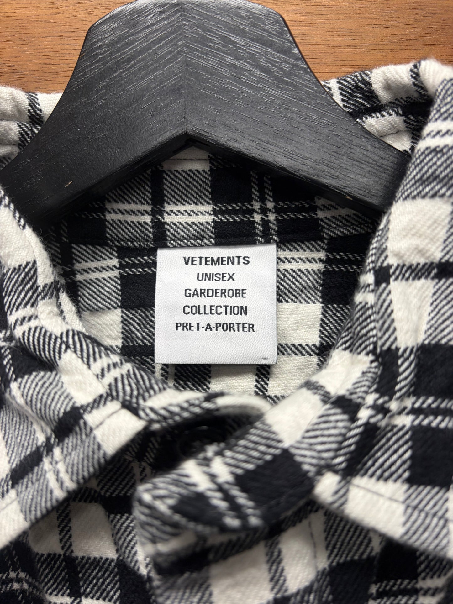 Vetements Black/White ‘Metalized’ Pyjama Plaid Oversized Shirt