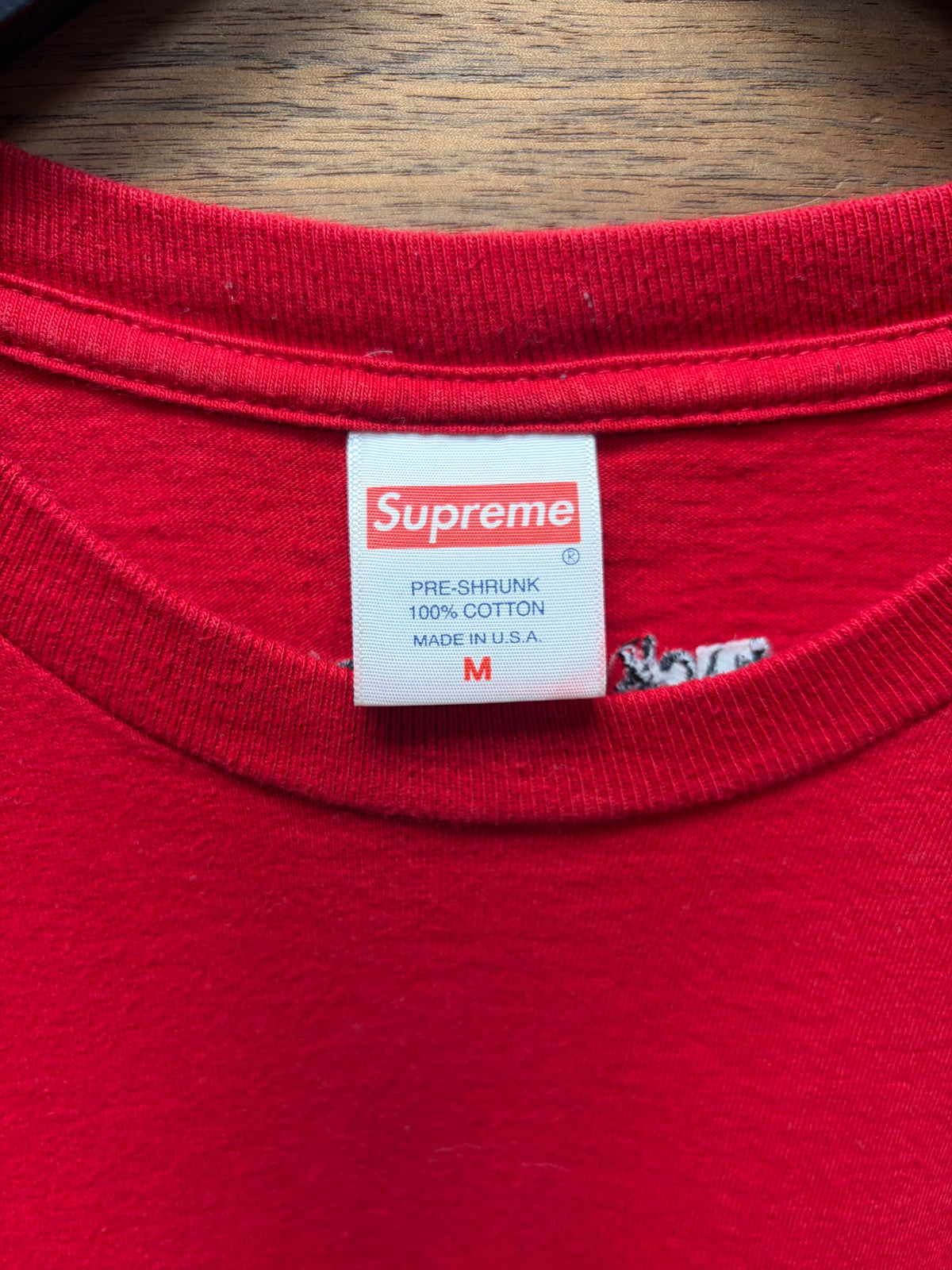 AW2018 Supreme Red/Black ‘FTW’ Embroidered Logo T-Shirt