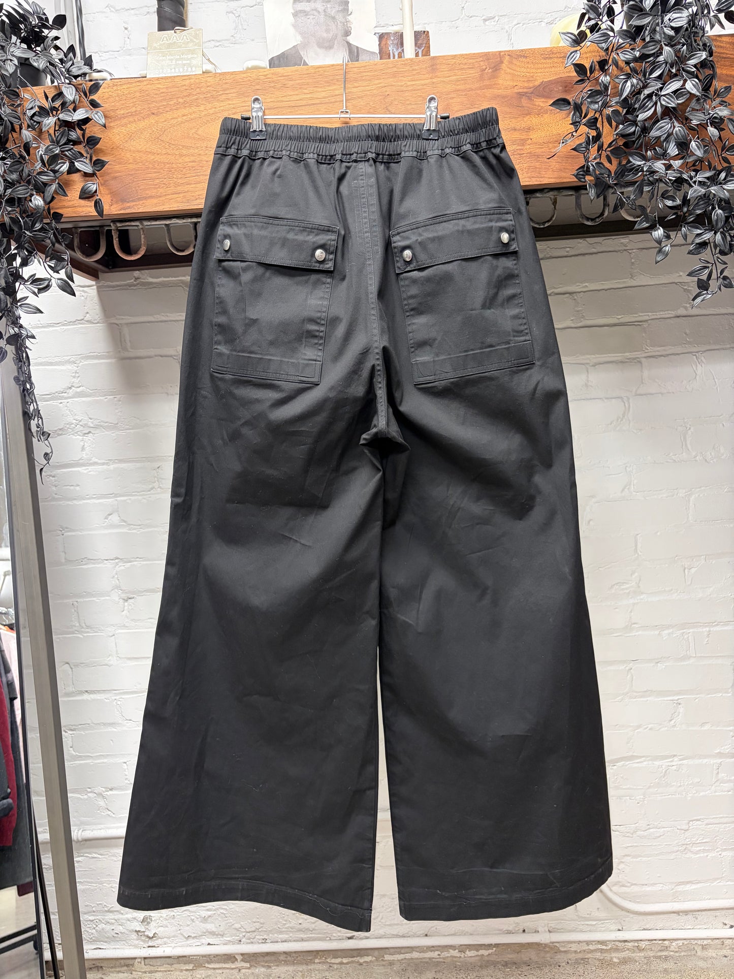 AW2024 Rick Owens ‘Porterville’ Bela Black Wide Leg Pants