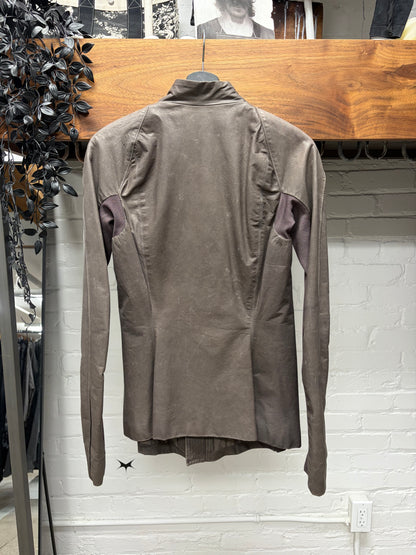 Rick Owens ‘Mollino’ DNA Dust High-Neck Lambskin Leather Jacket