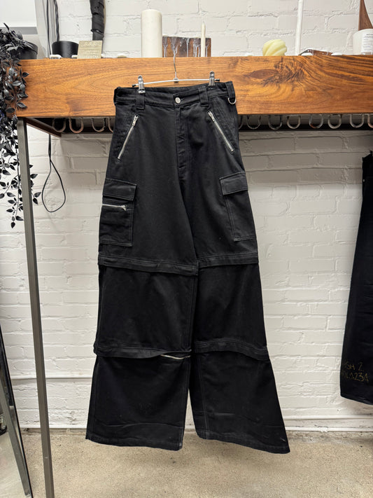 Vetements ‘Detachable’ Zip Layered Wide Leg Cargo Pants