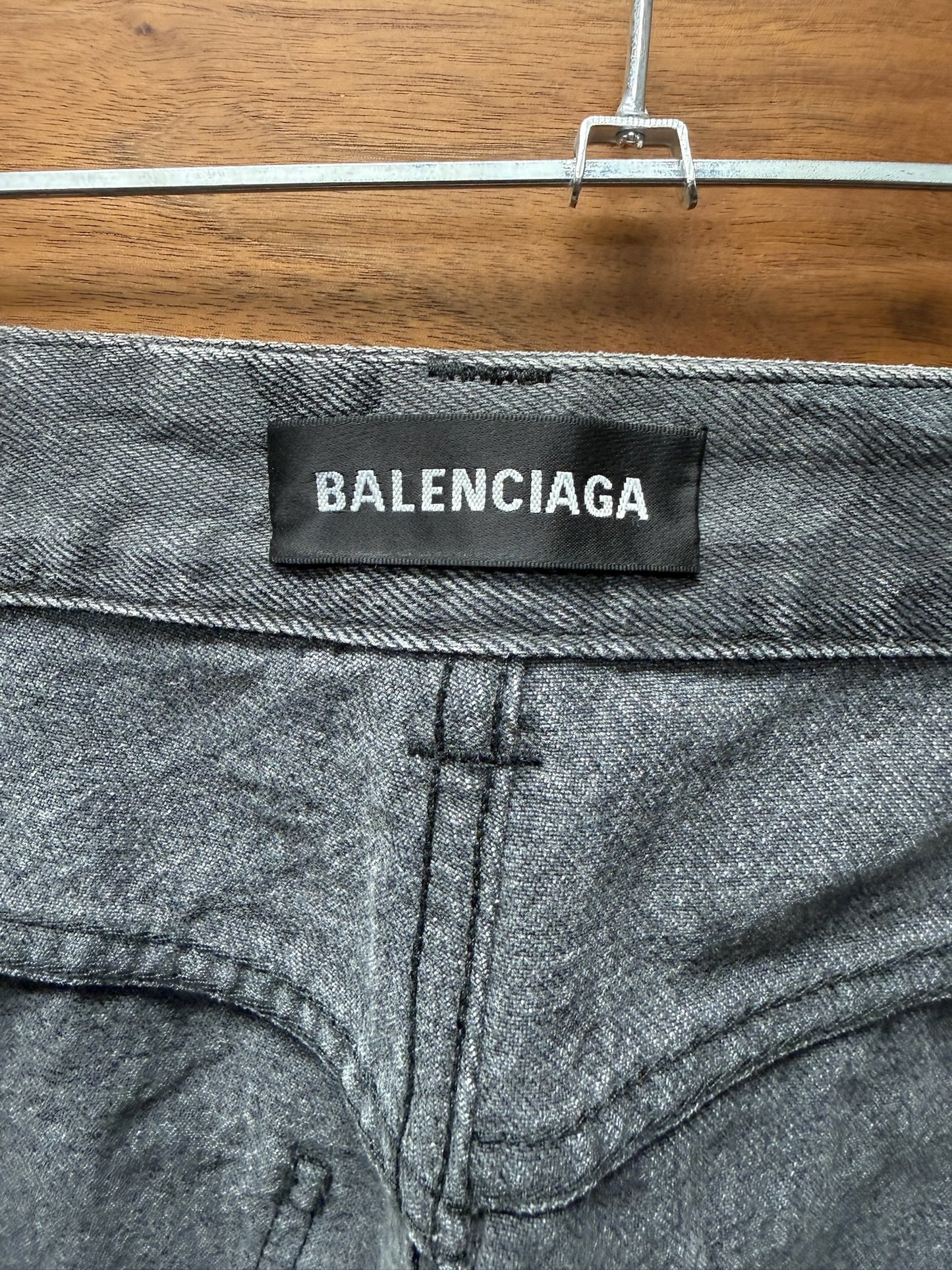 SS2021 Balenciaga Camo Heavyweight Denim Shorts