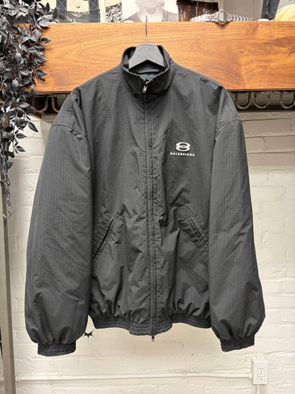 Balenciaga ‘Kick Logo’ Black Ripstop ‘Cocoon’ Jacket