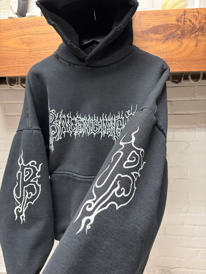 Balenciaga ‘DIY Metal’ Black Heavyweight Terry Cotton Pullover Hoodie