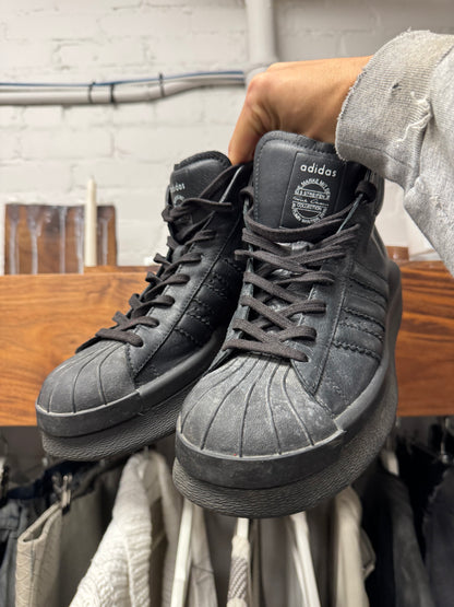 Rick Owens x Adidas ‘Mastadon’ Pro Black Leather Shell Toe Sneakers