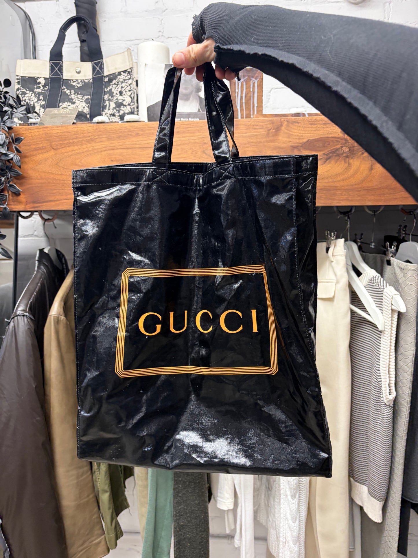 Gucci ‘Montecarlo’ Black Vinyl Tote Bag