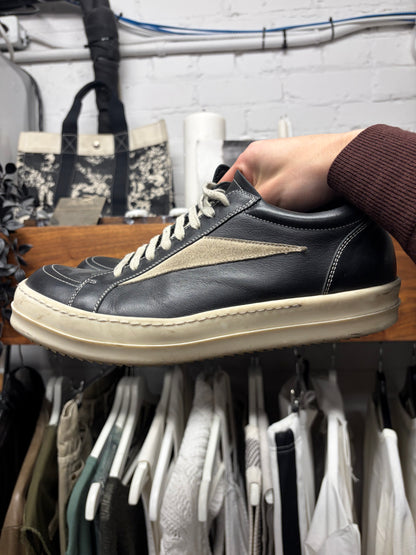 Rick Owens Mainline Black Leather ‘Vans’ Low Top Sneakers