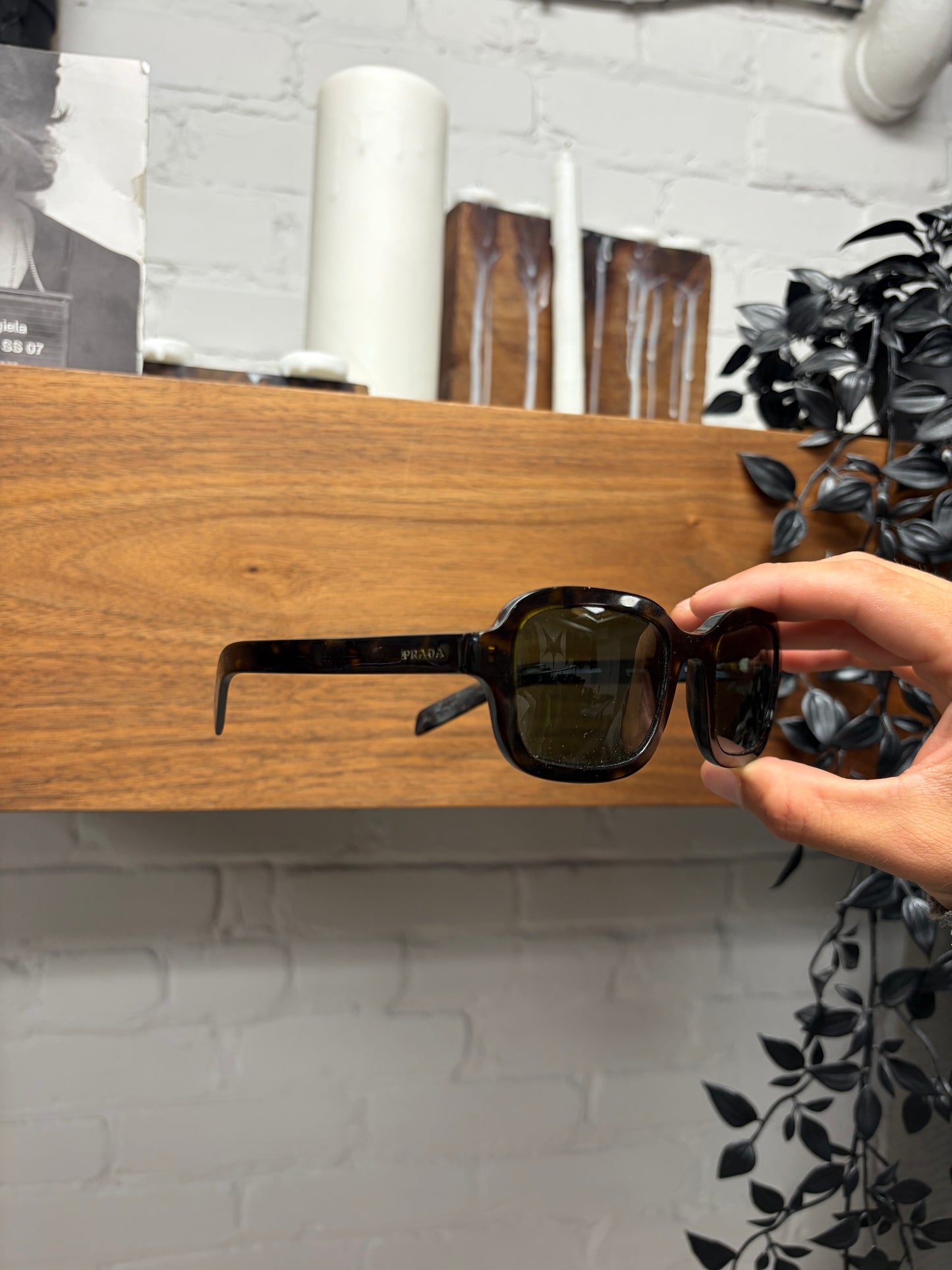 Prada Square Shape Tortoiseshell Sunglasses