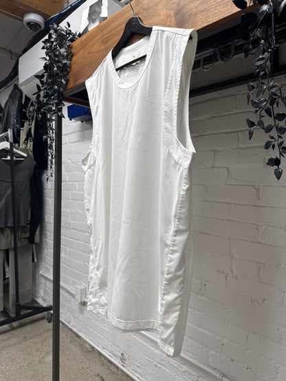 Y-3 by Yohji Yamamoto Panelled White Cotton Tank Top