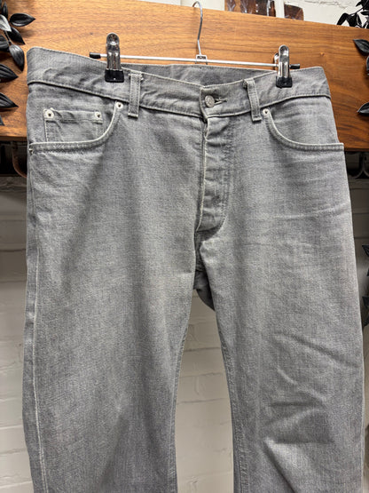 Helmut Lang Faded Grey ‘Classic Raw Denim’ Bootcut Jeans