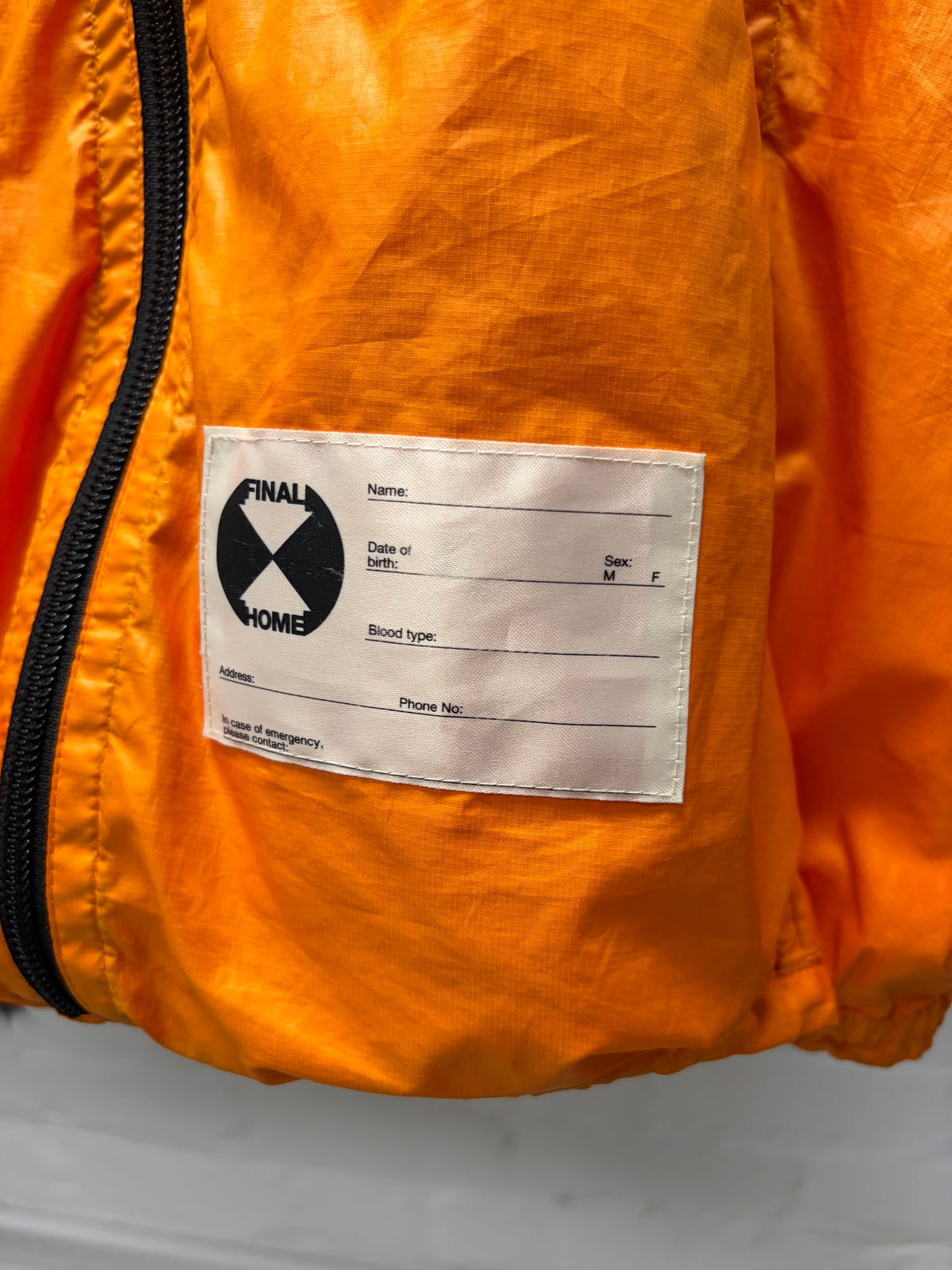 Final Home ‘Survival Gear’ Multi-Zip Safety Orange Nylon Hooded Shell Jacket