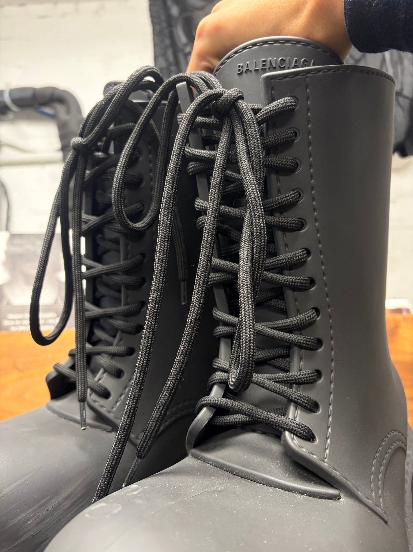 Balenciaga ‘Steroid’ Black Oversized Lace-Up Combat Boots