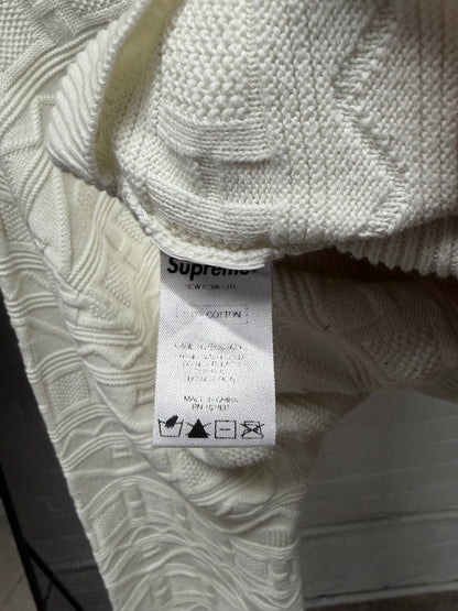 SS2014 Supreme Cream White ‘Jacquard’ Knit Sweater