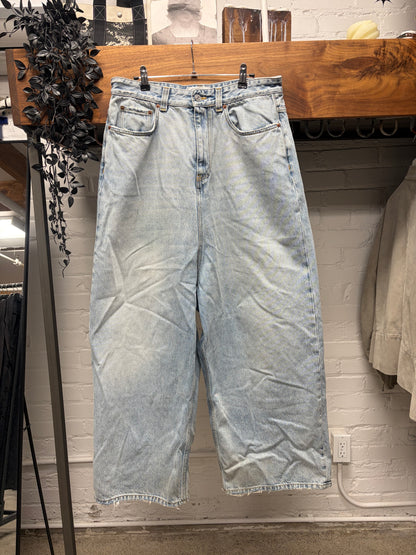 2022 Balenciaga Light Washed Blue Wide Leg Denim