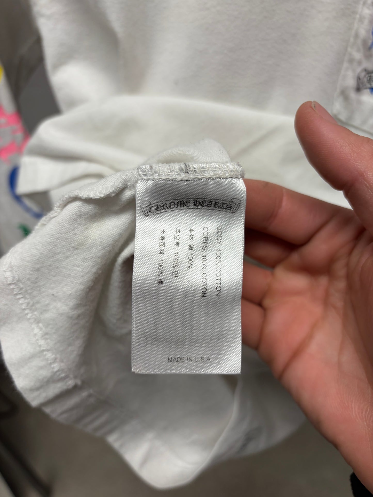 Chrome Hearts Multi-Coloured Cross ‘Cemetery’ Flooded White Long Sleeve Shirt