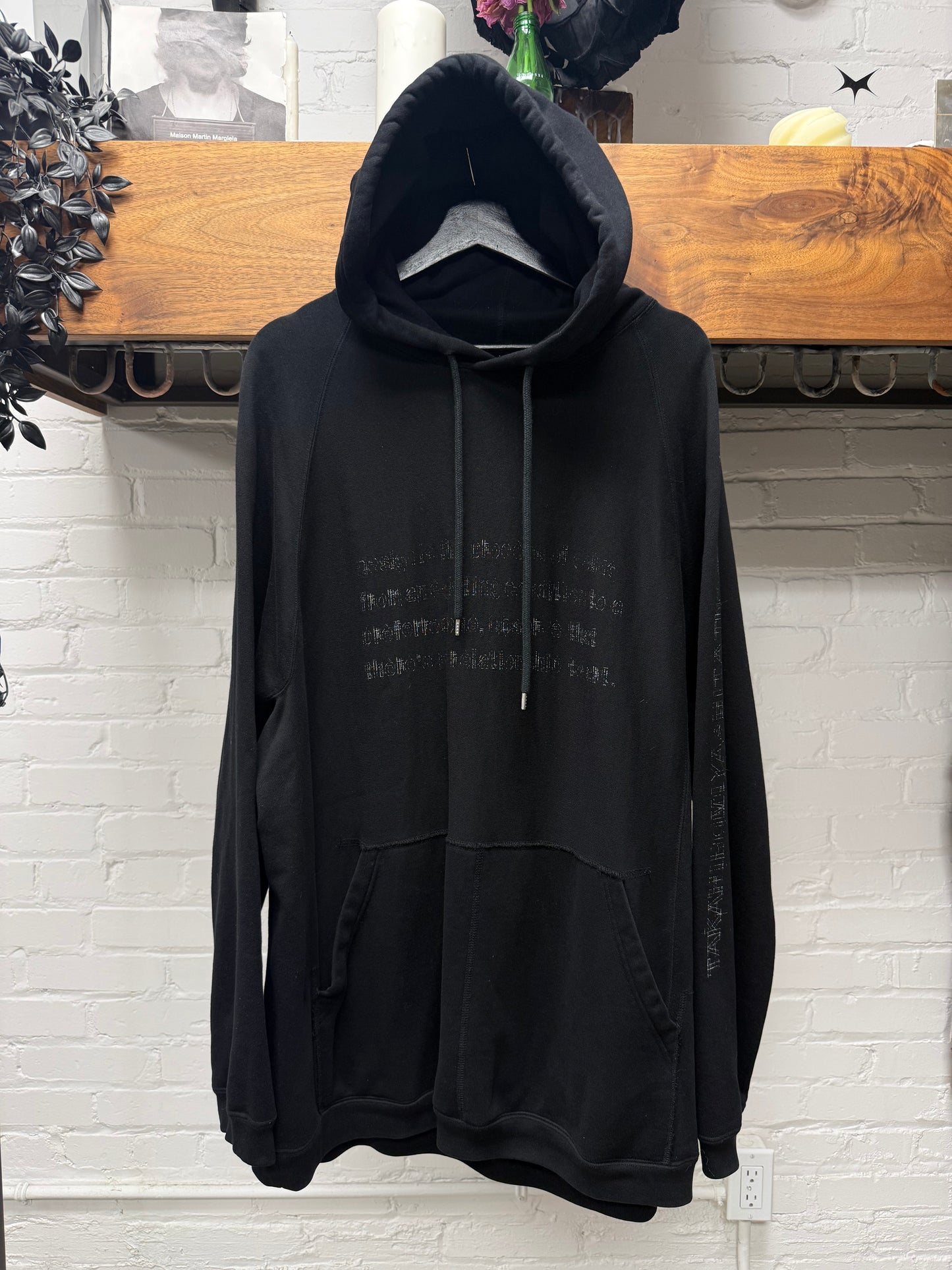 Takahiro Miyashita The Soloist ‘Design Language’ Blurred Text Black Pullover Hoodie