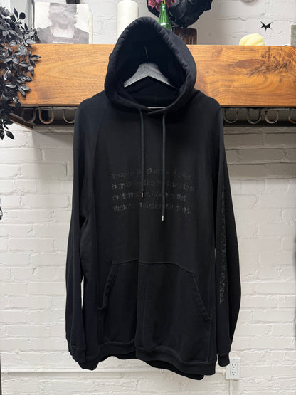 Takahiro Miyashita The Soloist ‘Design Language’ Blurred Text Black Pullover Hoodie