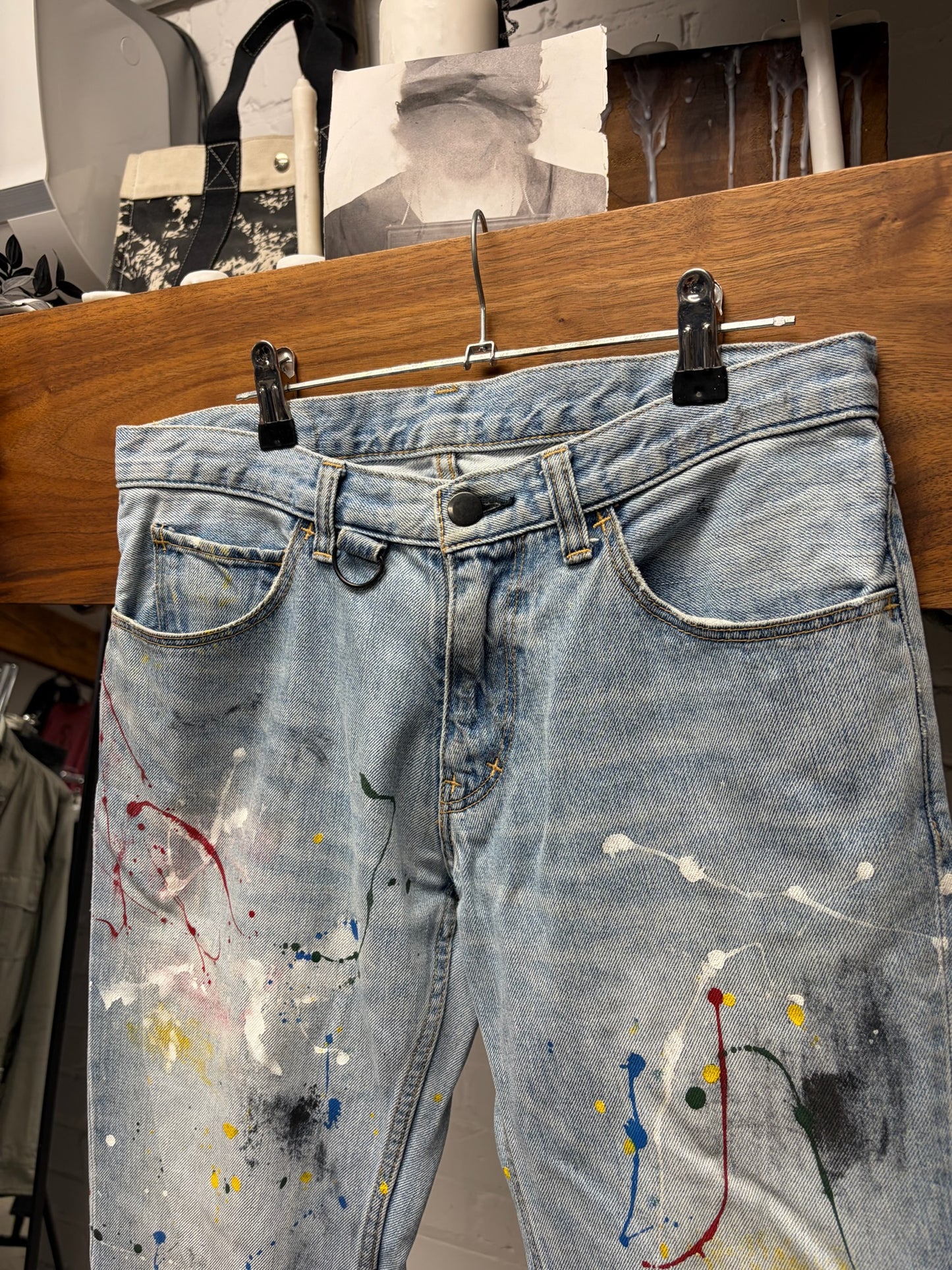 SS2006 Number (N)ine ‘Welcome to the Shadows’ Paint Splattered Denim