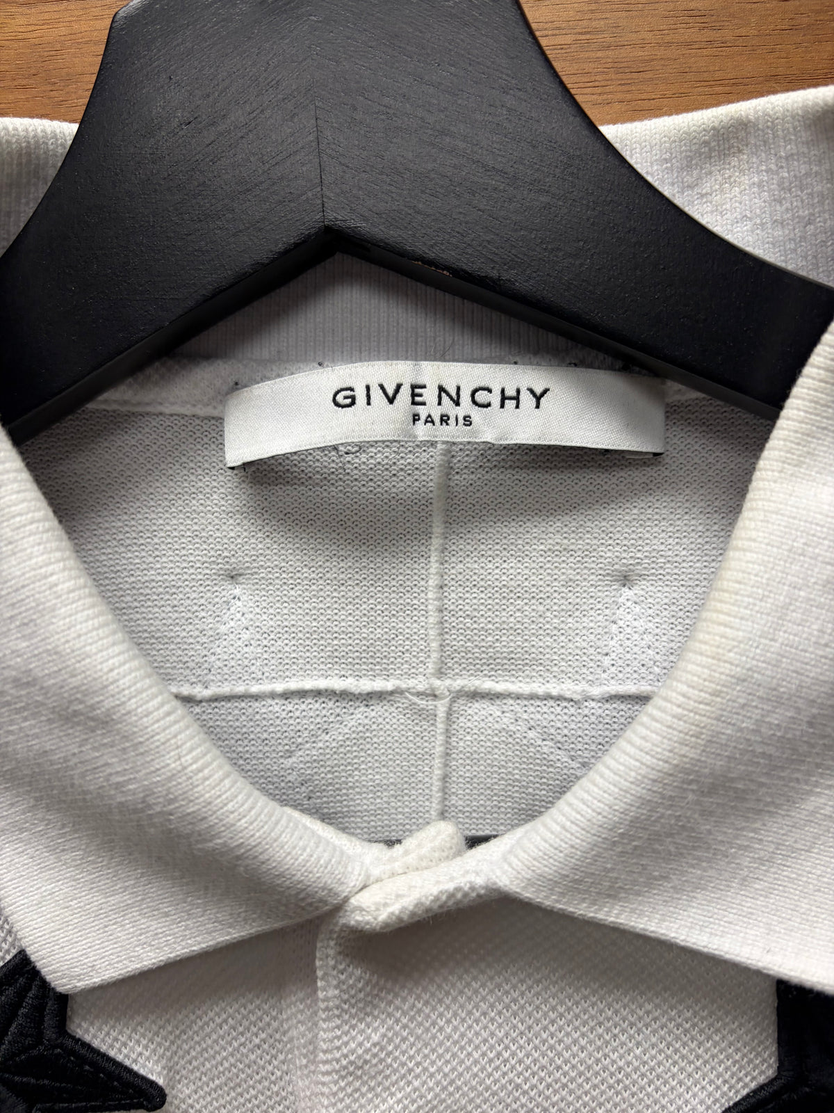 Givenchy ‘Star Patch’ White/Black Embroidered Cotton Polo