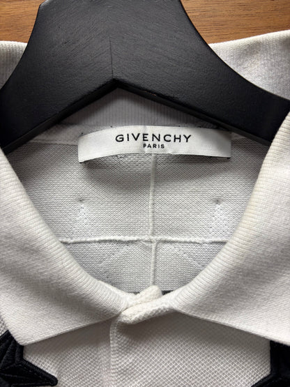 Givenchy ‘Star Patch’ White/Black Embroidered Cotton Polo