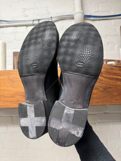 MA+ Black Leather Belted Staple Derbys