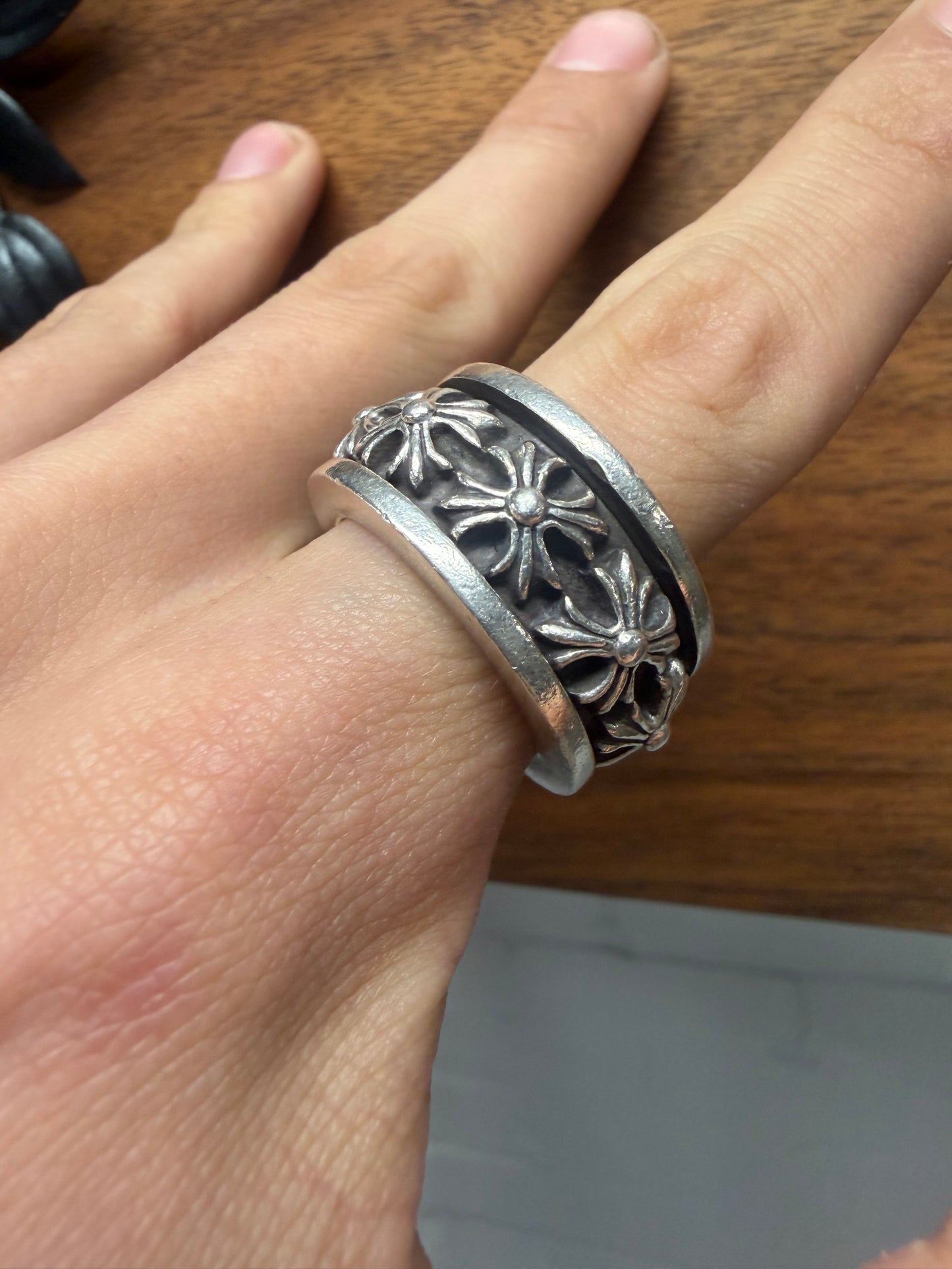 Chrome Hearts ‘Spinner’ Plus Cross 925 Silver Ring