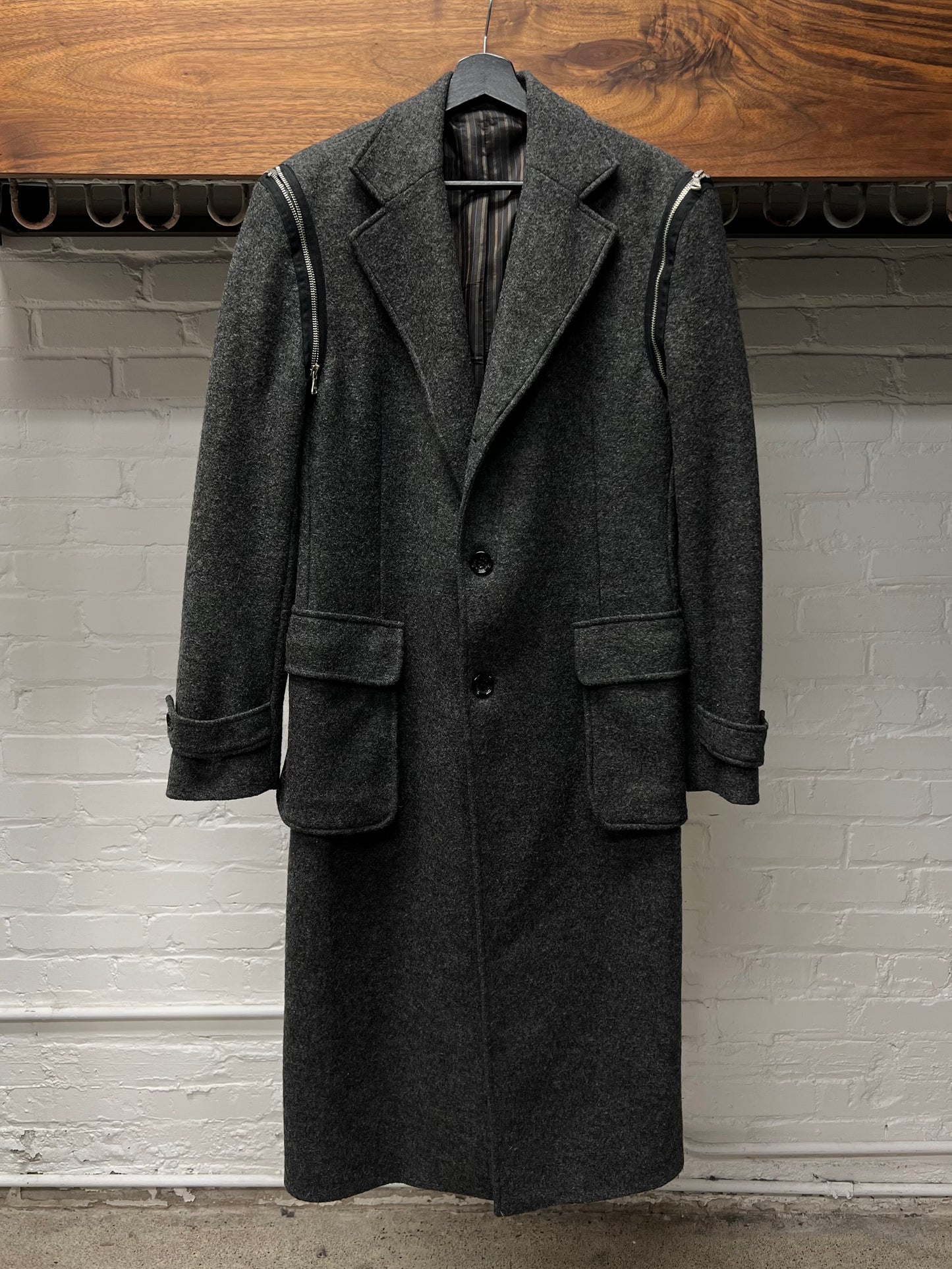 AW2003 Dolce & Gabbana ‘Spiral Zip’ Detachable Wool Coat