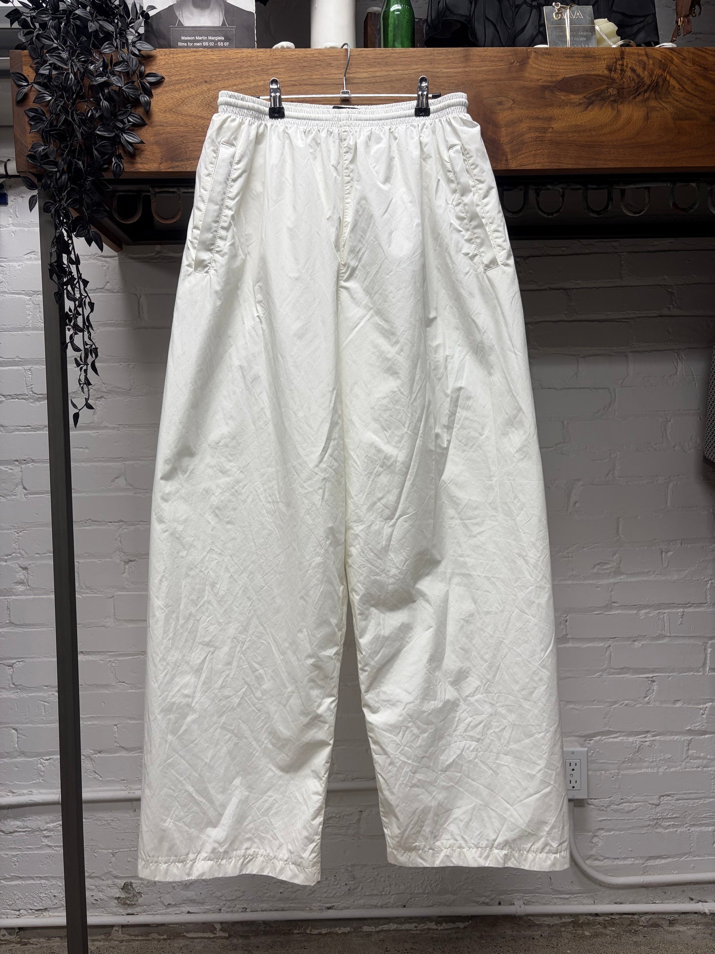 2023 Balenciaga Plain White Wide Leg Track Pants