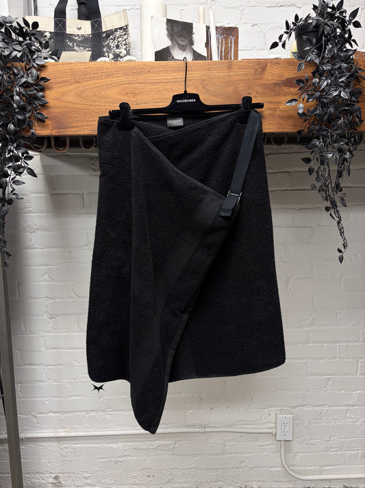 SS2024 Balenciaga ‘Towel’ Black Belted Skirt