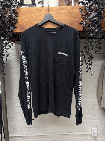 Chrome Hearts  Black Scroll Logo Long Sleeve Shirt