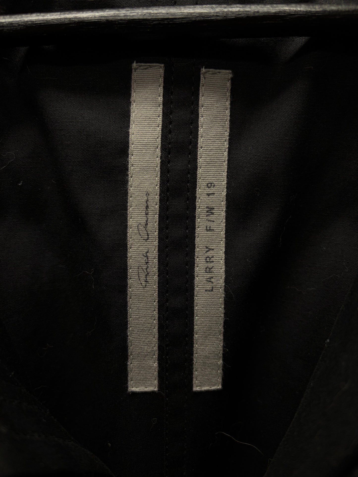 AW2019 Rick Owens ‘Larry’ Chain Mail Epaulette Black Jumbo Parka