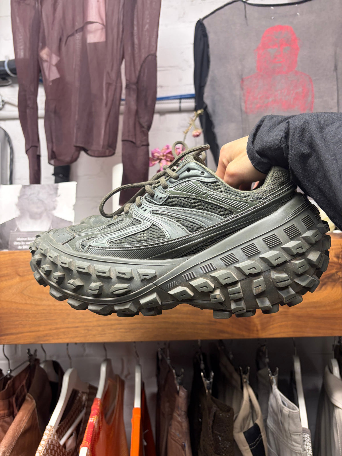 Balenciaga ‘Defender’ Military Green Low Top Sneakers