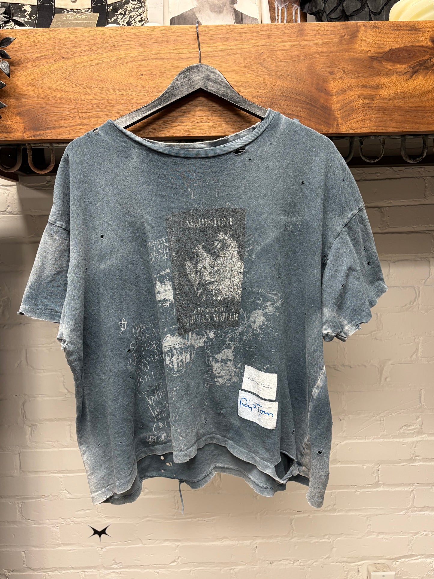 Paly ‘Hollywood Maidstone’ Distressed Blue Graphic T-Shirt