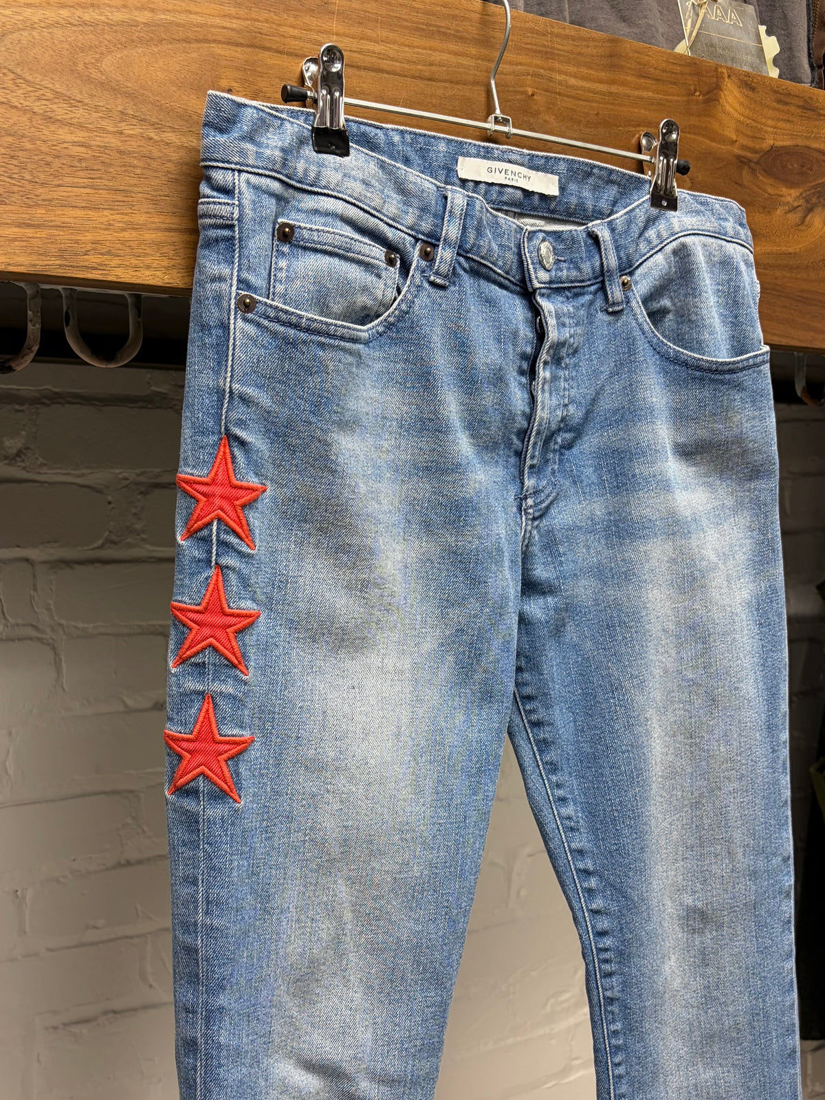 Givenchy ‘Star Patch’ Blue Skinny Jeans