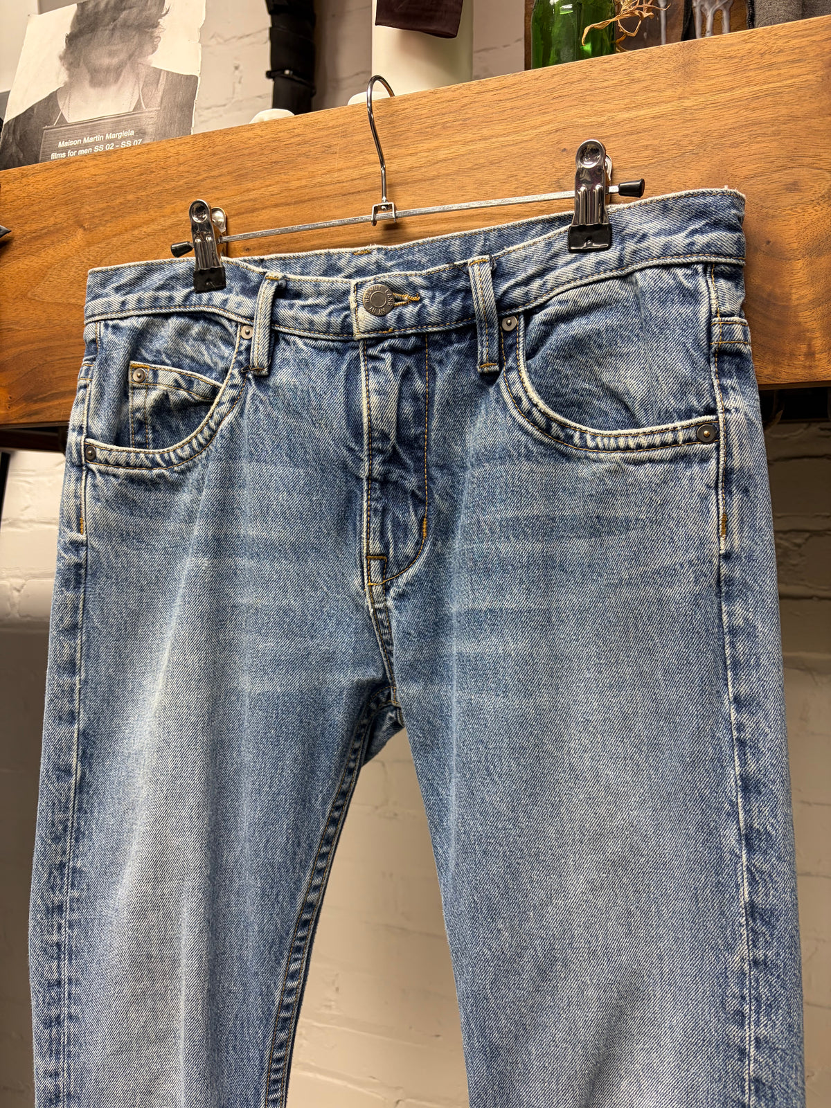 Helmut Lang Classic Blue Washed Bootcut Denim