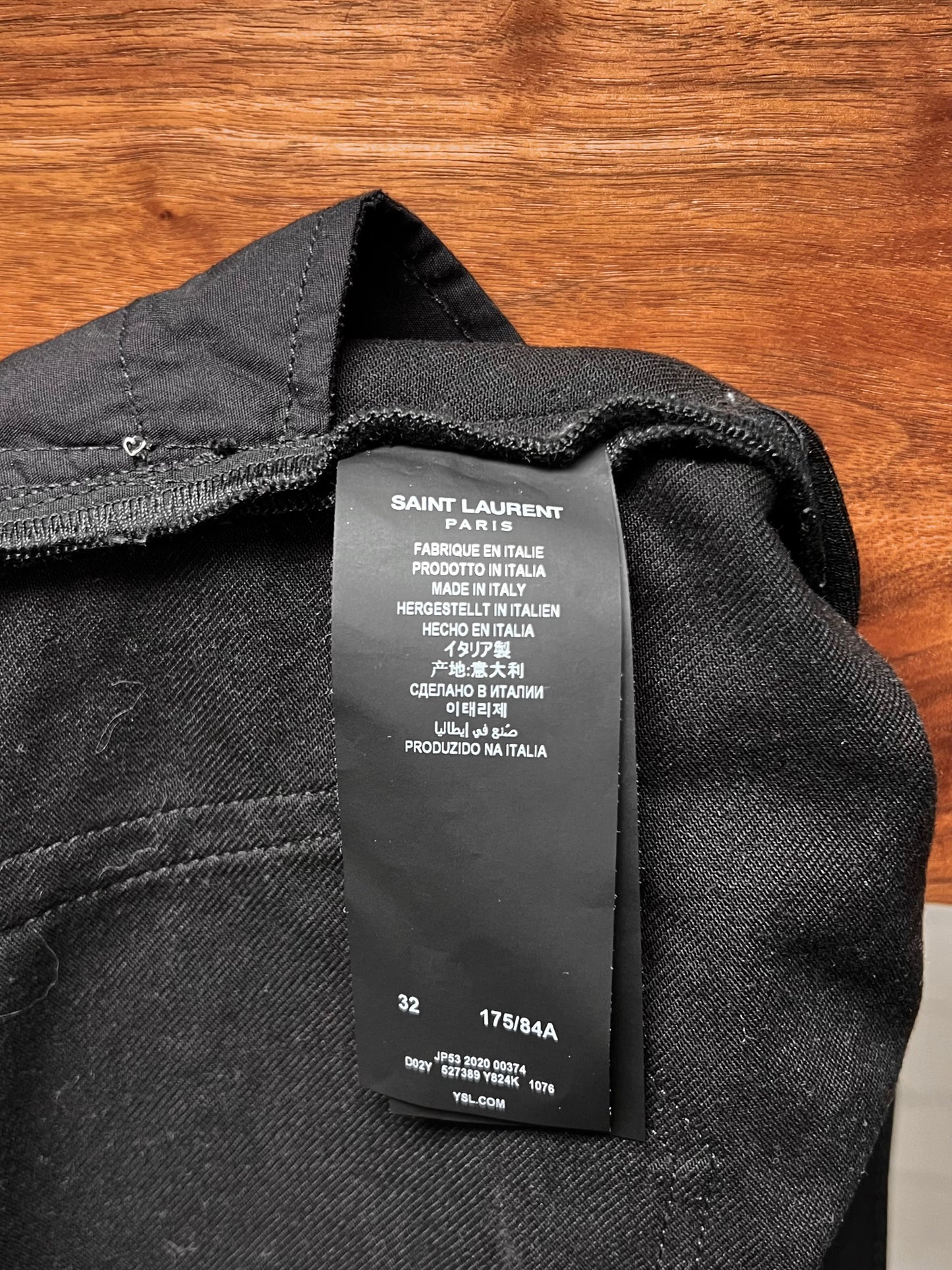 2020 Saint Laurent ‘D02’ Waxed Black Skinny Jeans