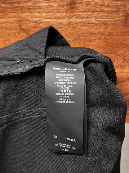 2020 Saint Laurent ‘D02’ Waxed Black Skinny Jeans
