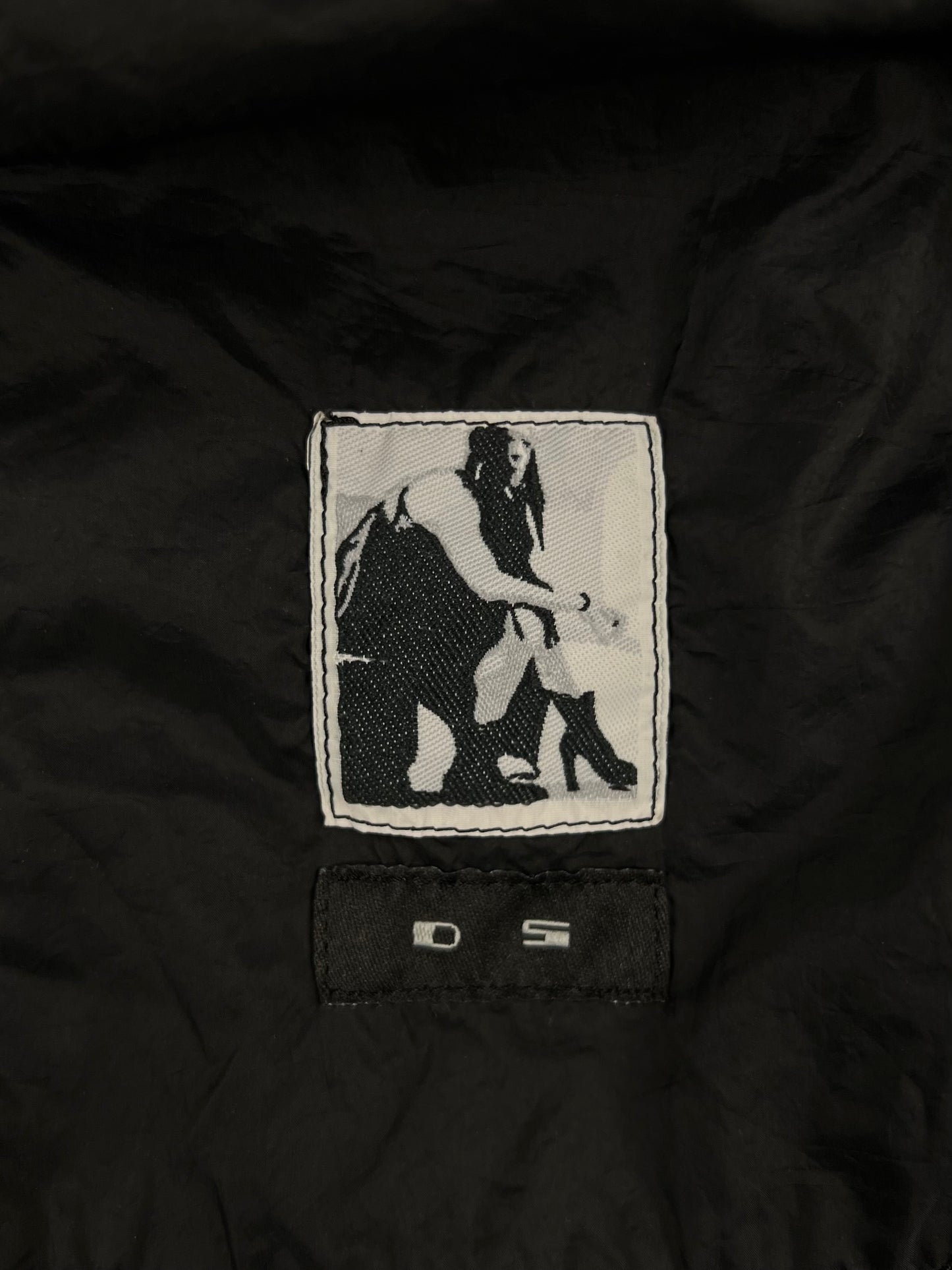 SS2016 Rick Owens ‘Cyclops’ Black Crinkled Nylon Blazer