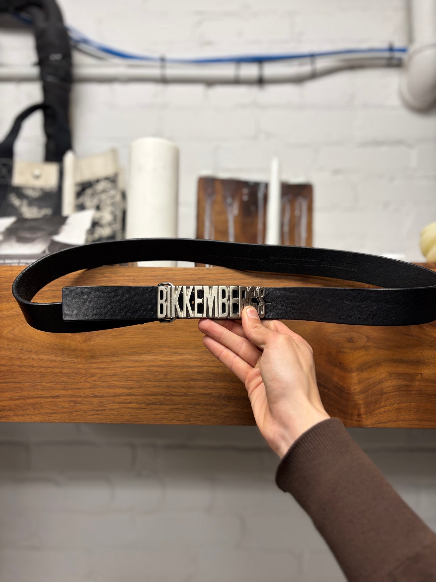 Vintage Dirk Bikkembergs ‘Spell-Out Buckle’ Silver/Black Leather Belt