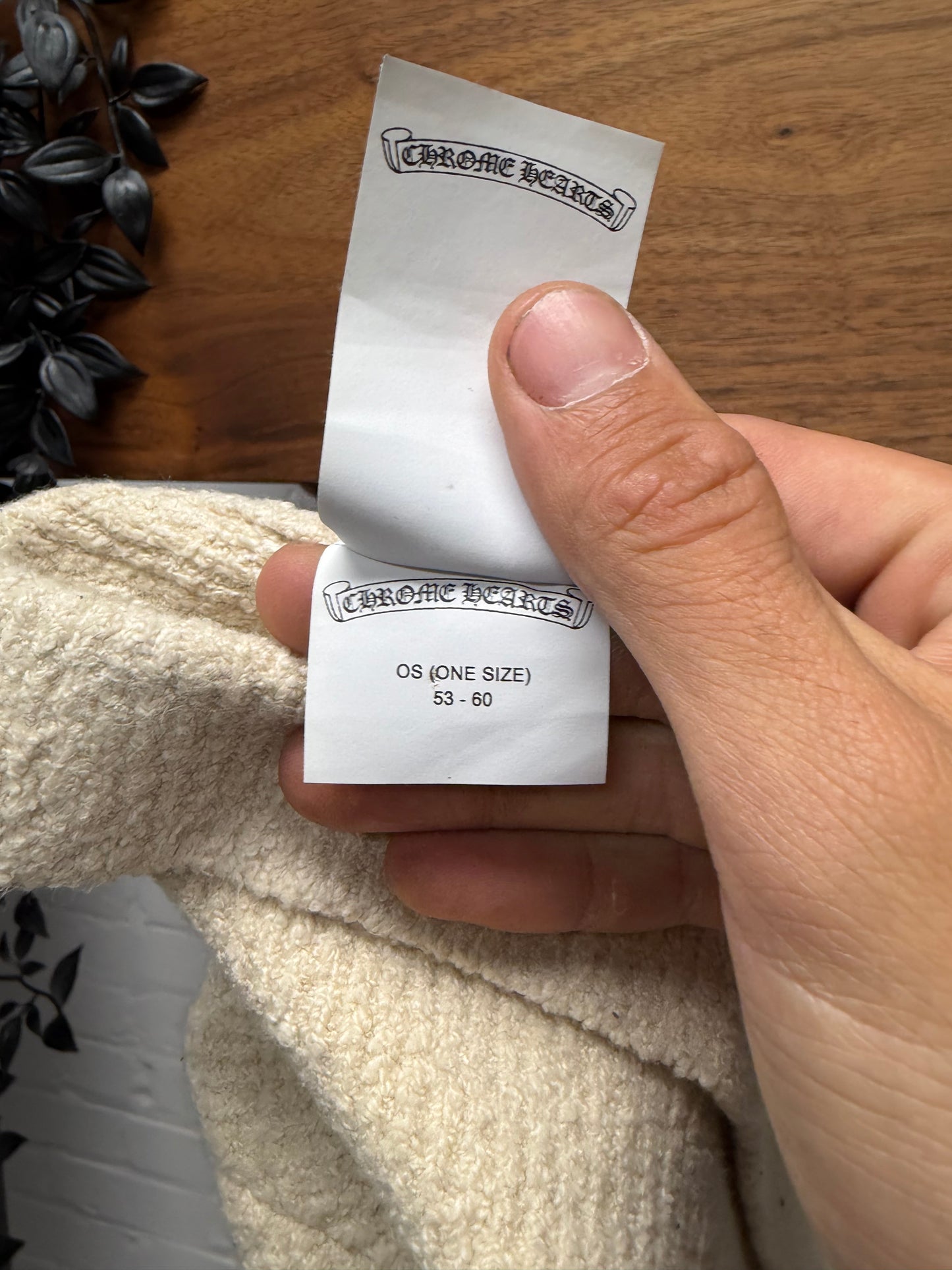 Chrome Hearts Leopard Cross Patch/Rhodium Hardware Cream Beanie