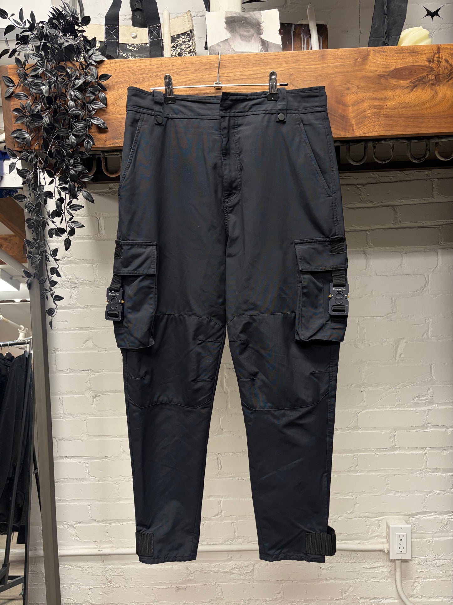Dior ‘Roller Buckle’ Black Nylon Cargo Jogger Pants