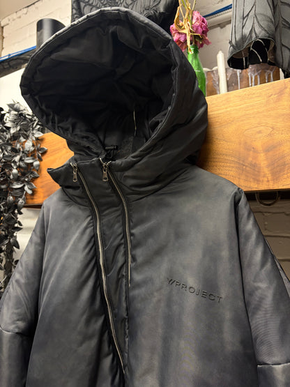 Y/Project ‘Double Collar’ Black Oversized Hooded Puffer Jacket