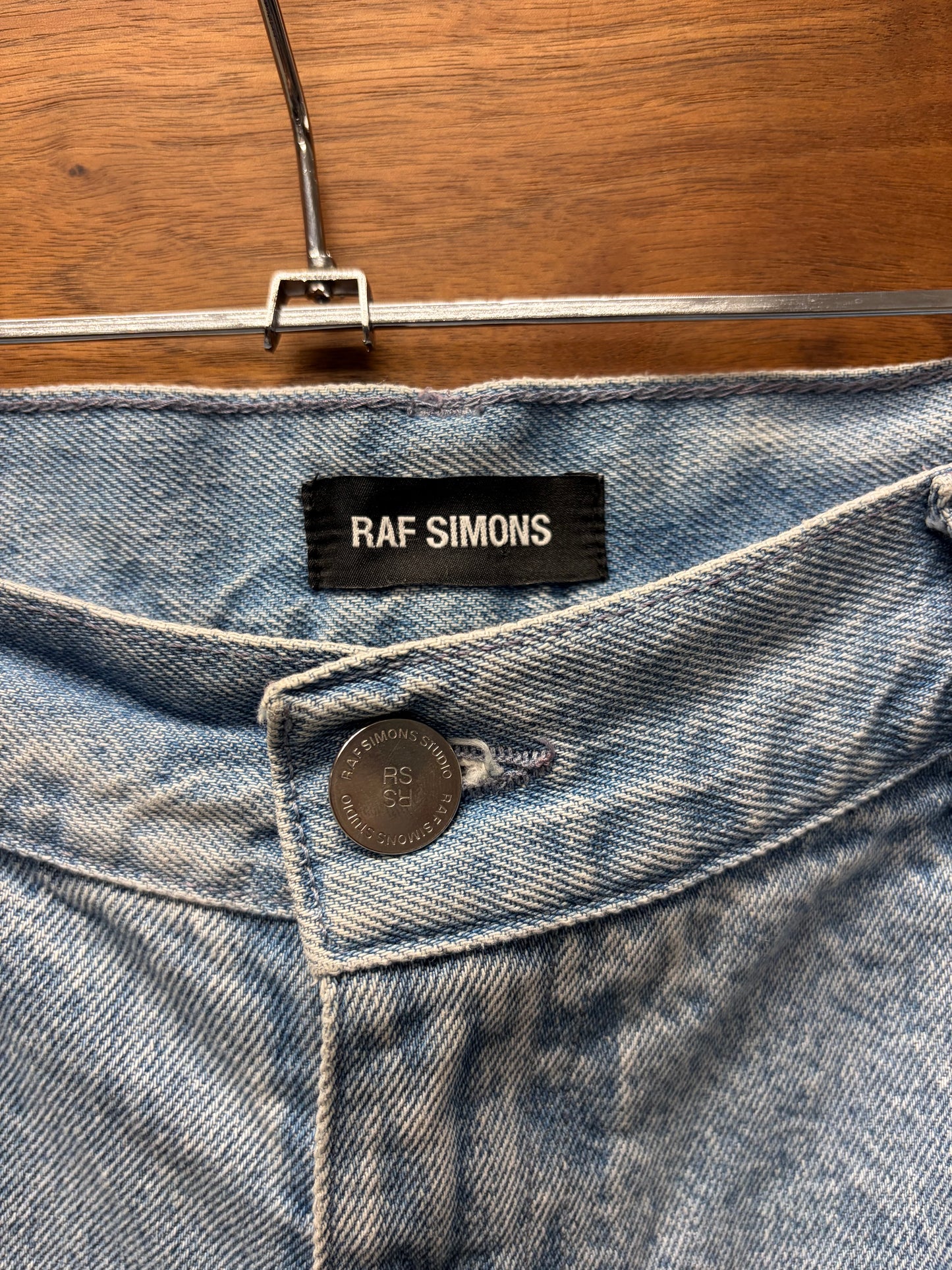 SS2021 Raf Simons ‘Double Layered Distressed Denim Shorts