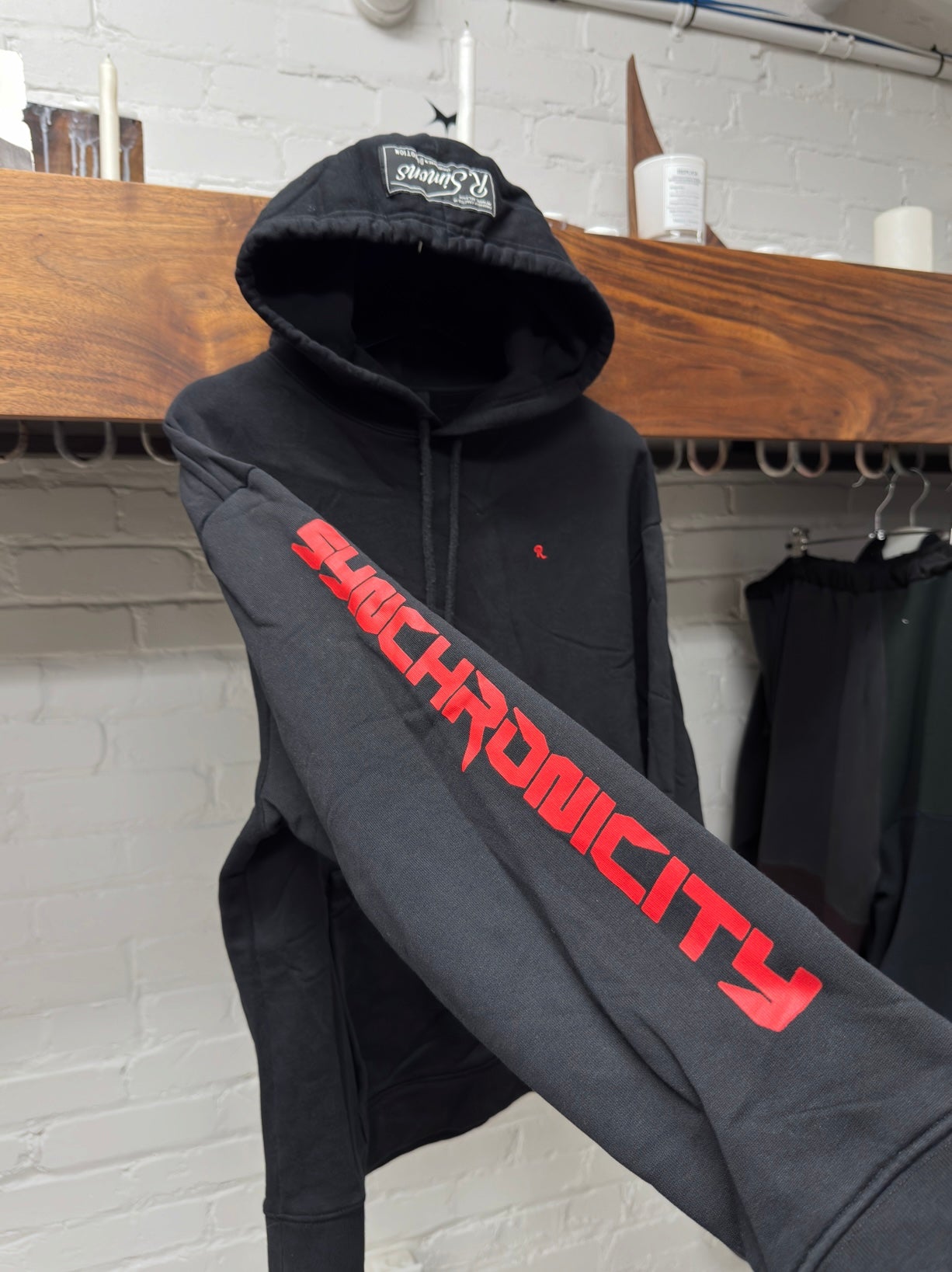 AW2021 Raf Simons ‘Synchronicity’ Red/Black Drawstring Hoodie