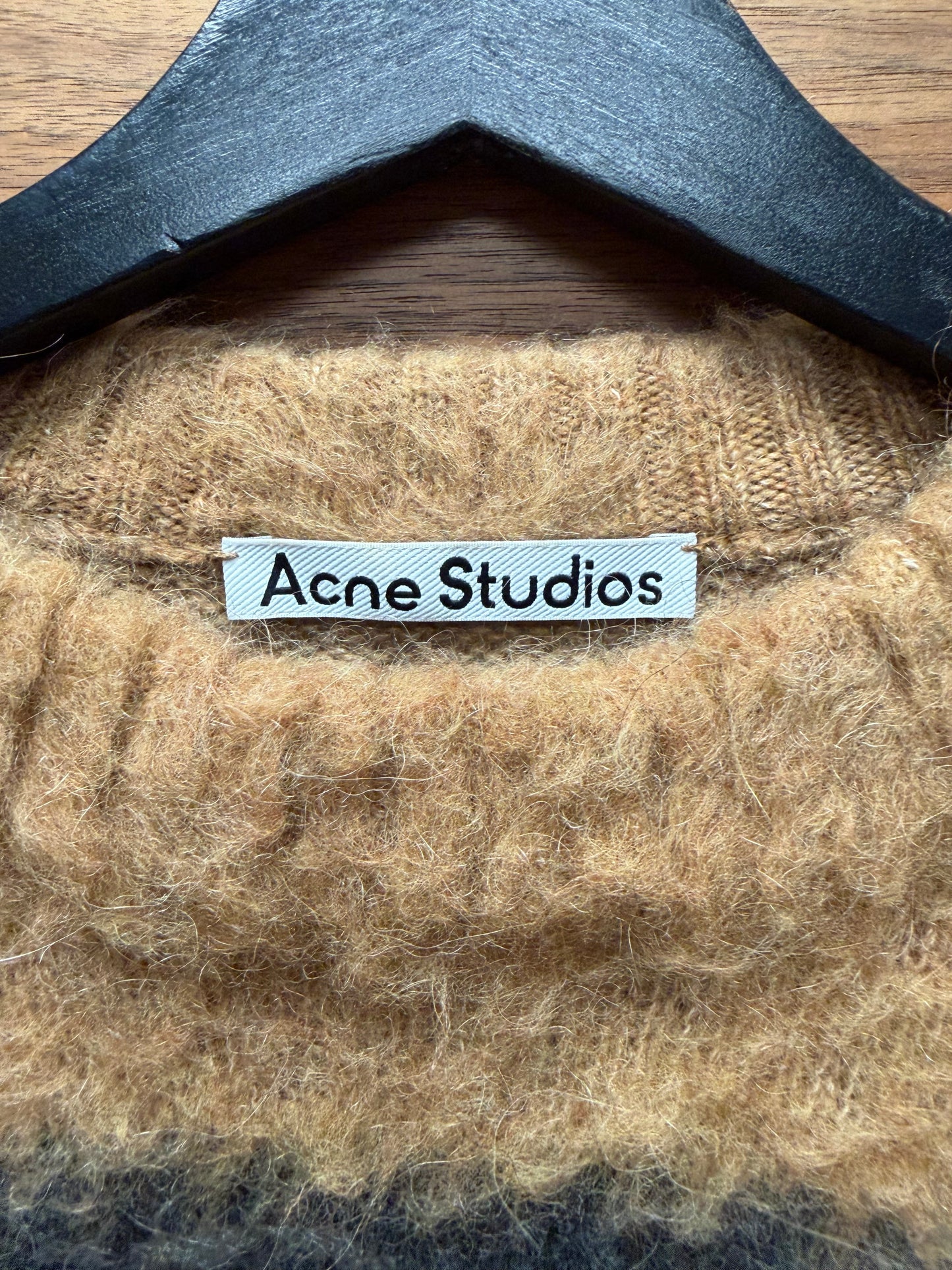 Acne Studios Mohair/Wool Brown Striped Knit Sweater