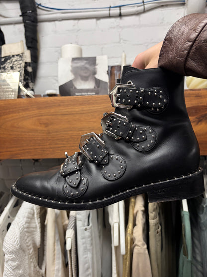 Givenchy Studded Black Pointed Toe Leather Boots