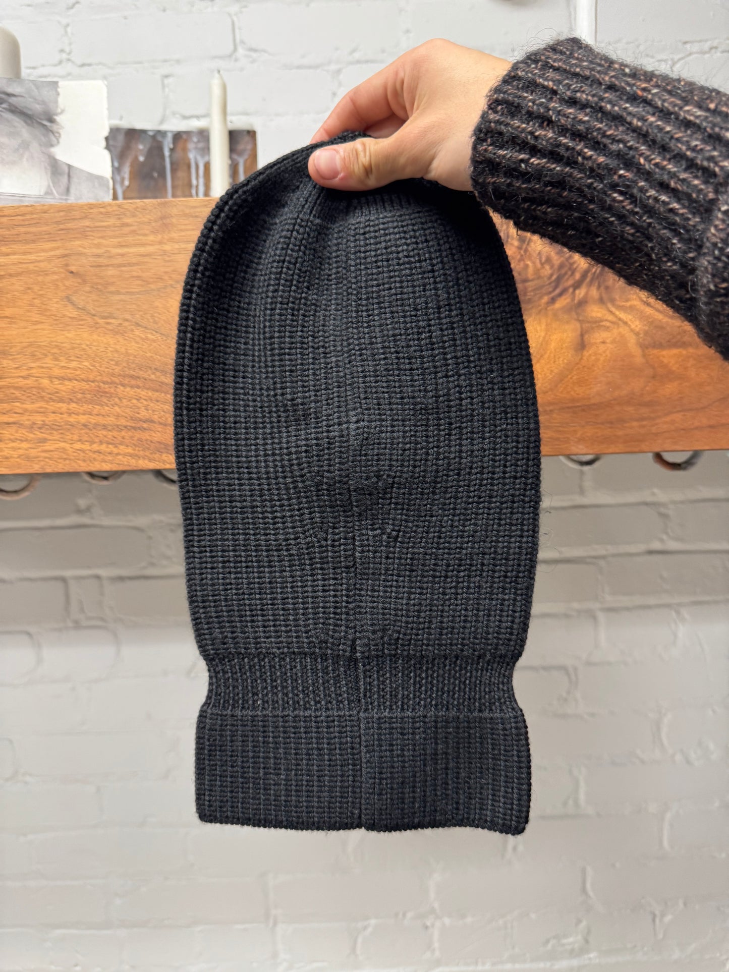 Vetements Ribbed Black Knit Balaclava/Ski Mask