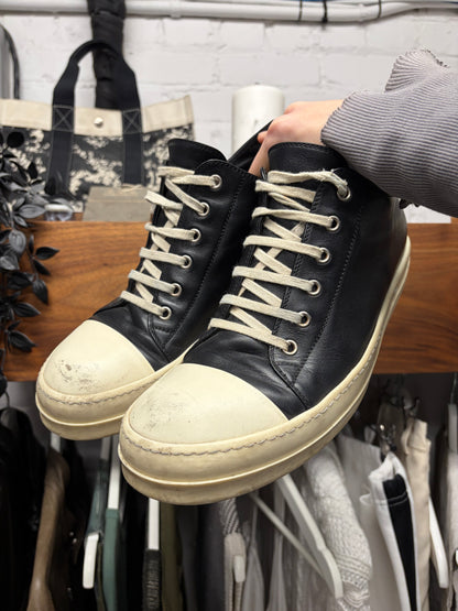 Rick Owens ‘Ramones’ Black Leather Low Top Sneakers