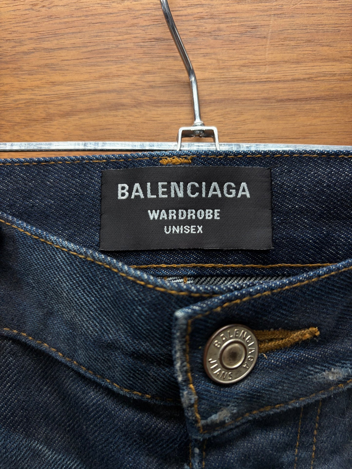 2022 Balenciaga Raw Blue Bootcut Denim