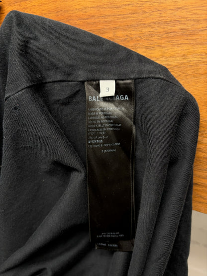 2024 Balenciaga ‘Internal Use Only’ Inside Out Oversized Black Slogan T-Shirt